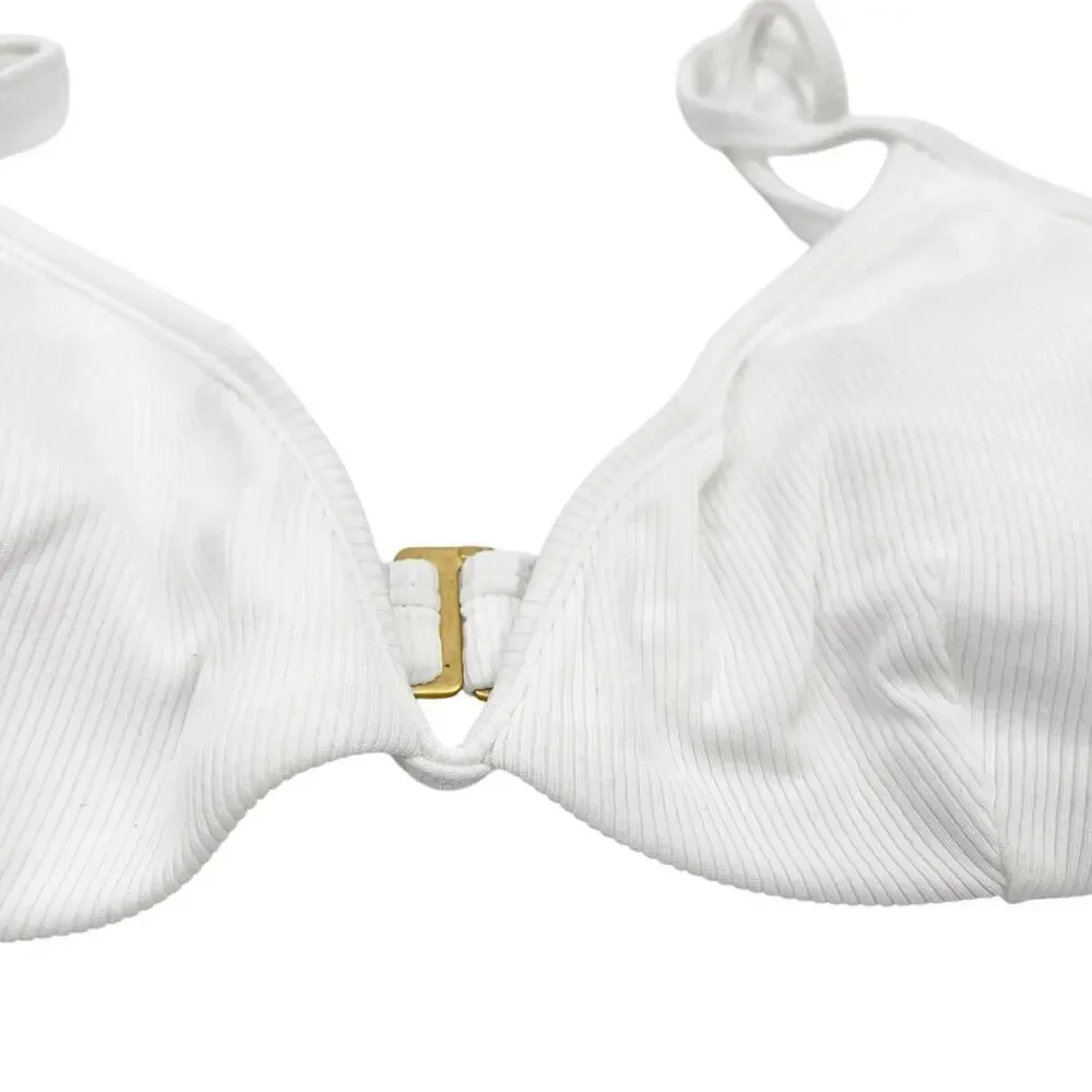 L Space Helena Underwire Bikini Top White Size Medium New With Tags!